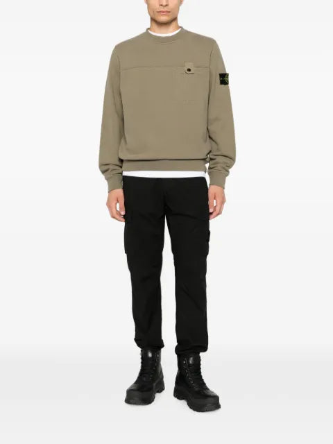 Stone Island logo-patch chest-pocket sweatshirt