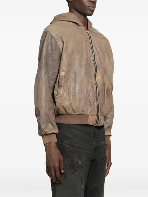 ALEXANDER DIGENOVA hooded leather bomber jacket