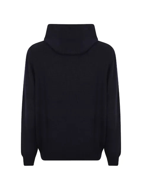 Cruciani zip-up knitted hoodie