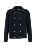 Brunello Cucinelli cashmere half English rib mariner cardigan
