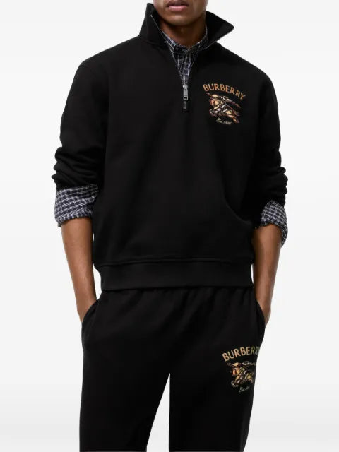 Burberry Knight Check cotton half-zip sweater