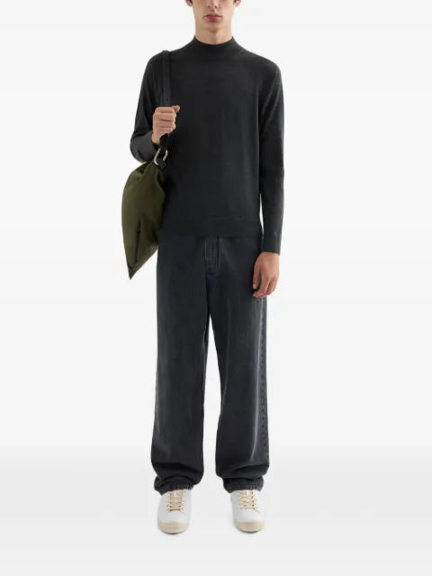 Jil Sander mock-neck slim-fit lightweight-wool sweater