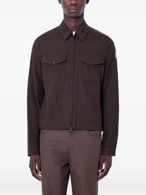 Moncler checked zip-up shirt jacket
