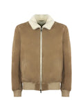 VOLFAGLI Big Ben fur-collar suede jacket