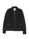 Eleventy ribbed-knit panelled wool jacket