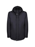 Moorer hooded concealed-fastening jacket