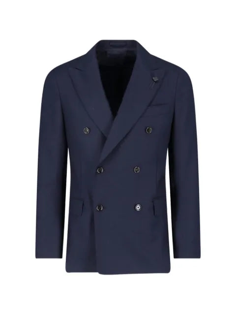 Lardini double-breasted peak-lapel suit jacket