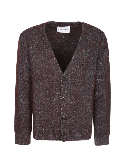 AMARANTO  marl-knit V-neck cardigan