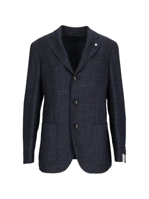 Luigi Bianchi check-pattern notched-lapel blazer