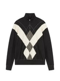 CROQUIS argyle-jacquard half-zip sweater