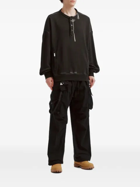 Musium Div. embroidered panelled sweatshirt