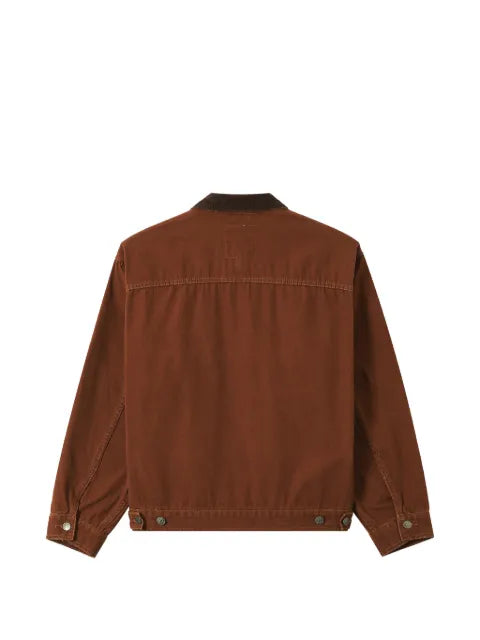 CHOCOOLATE corduroy-collar zip-up jacket