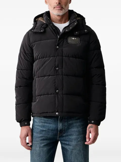 Aeronautica Militare hooded quilted jacket