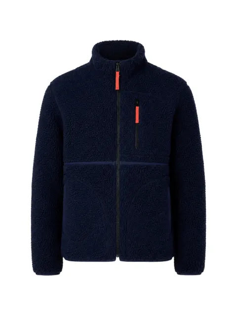 Paul Smith navy zip sherpa-fleece jacket
