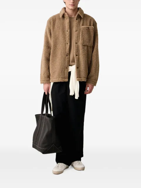 Napapijri fleece-texture logo-patch jacket