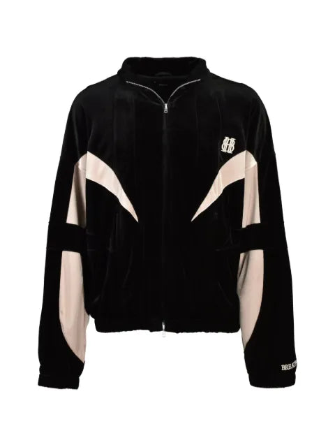 BREATH embroidered-logo velour jacket