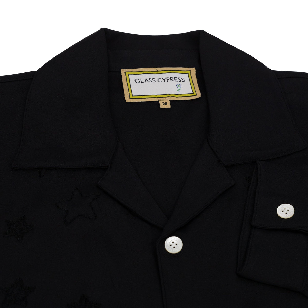 Black Long Sleeve Bowling Shirt