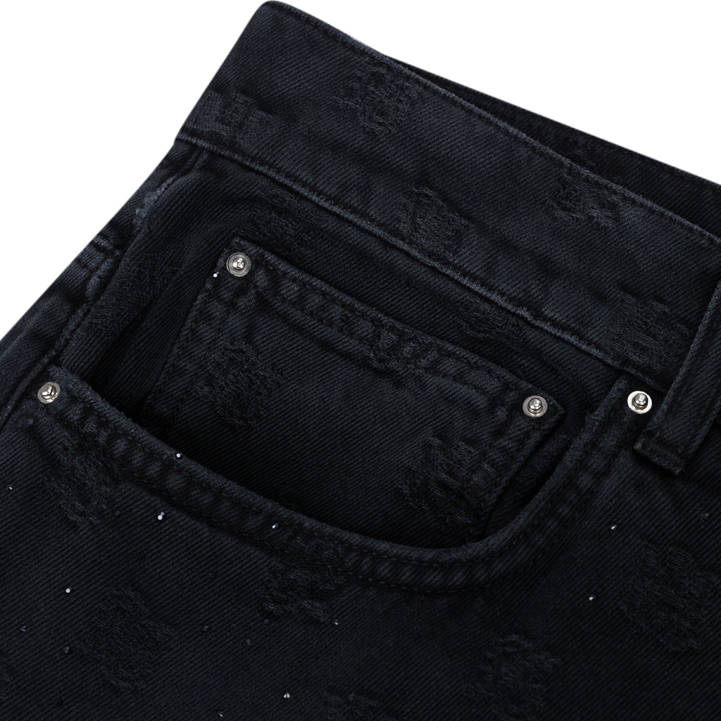 Vintage Black Crystal Burst MA Paisley Straight Jean
