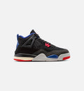 Air Jordan 4 Retro Rare Air Preschool Lifestyle Shoe – Black/Fire Red/Deep Royal Blue