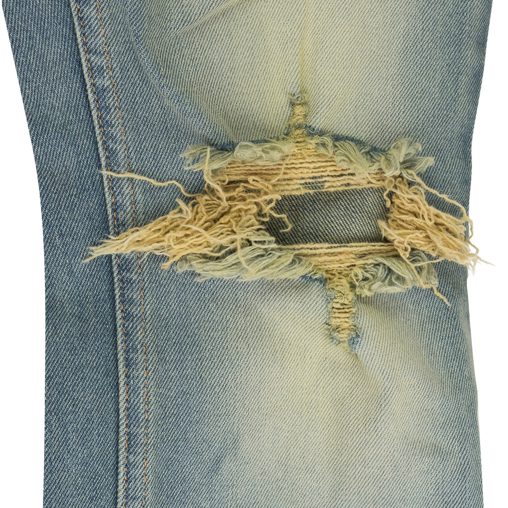 Blue / Yellow Straight-Fit Jeans