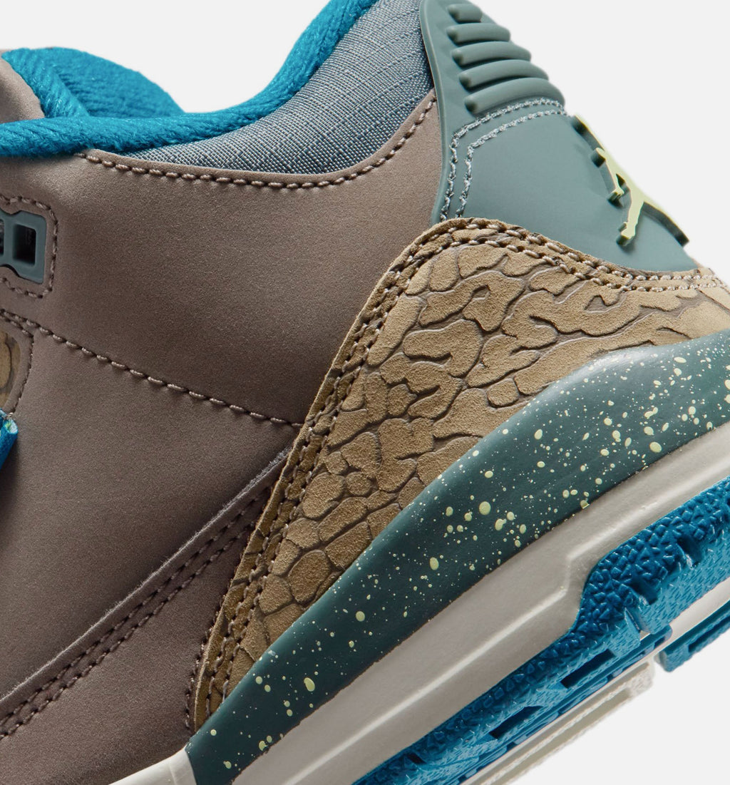 Air Jordan 3 Retro Olive Grey Preschool Sneakers - Olive Grey / Green Abyss / Khaki