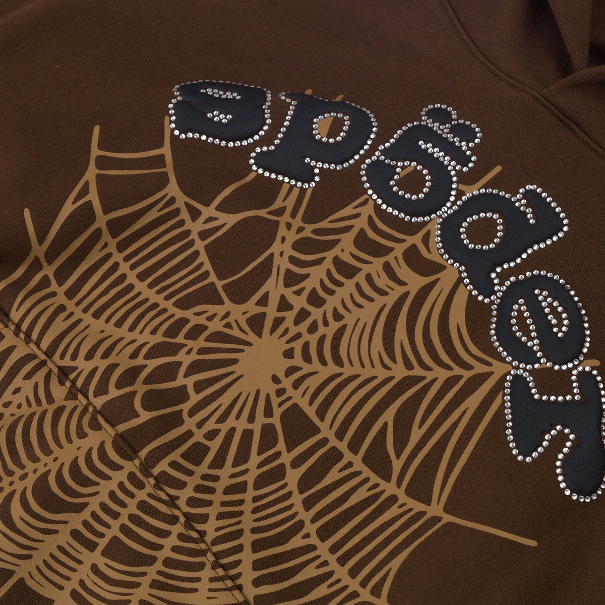 Brown Rhinestone Og Web Hoodie