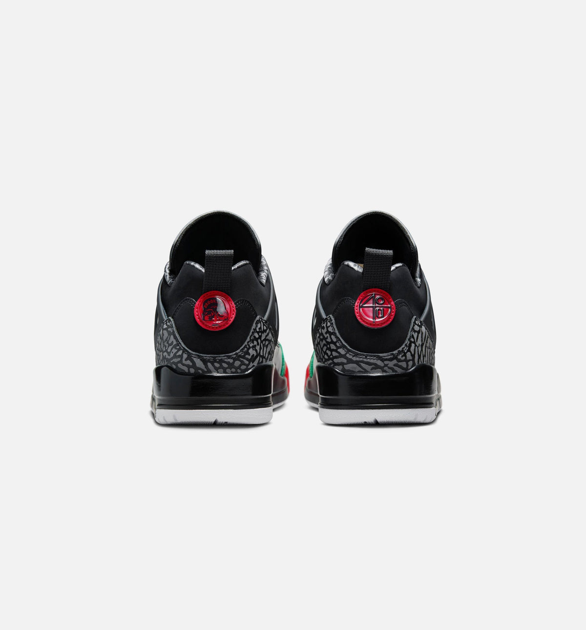 Spizike Low Men's Basketball Shoes - Black/Classic Green/White/Varsity Red