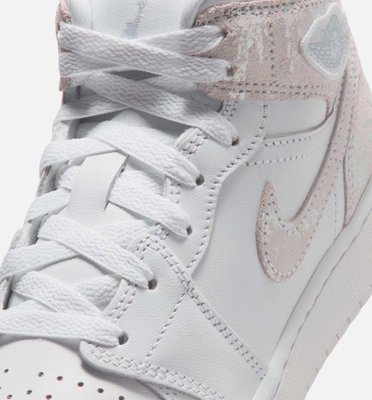 Air Jordan 1 Mid SE Grade School - White/Field Silver