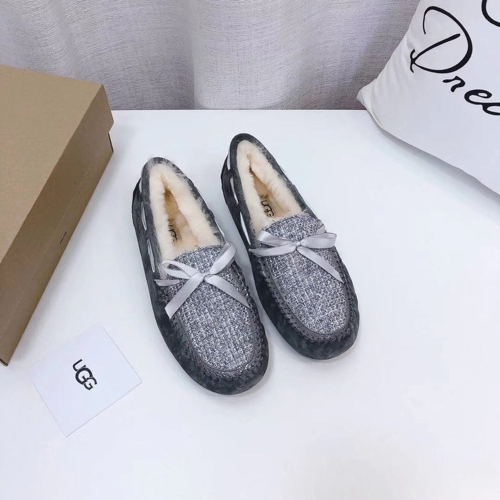 Grey Chanel-Style Driving Loafers — Sophisticated & Chic | New Arrival | In Stock