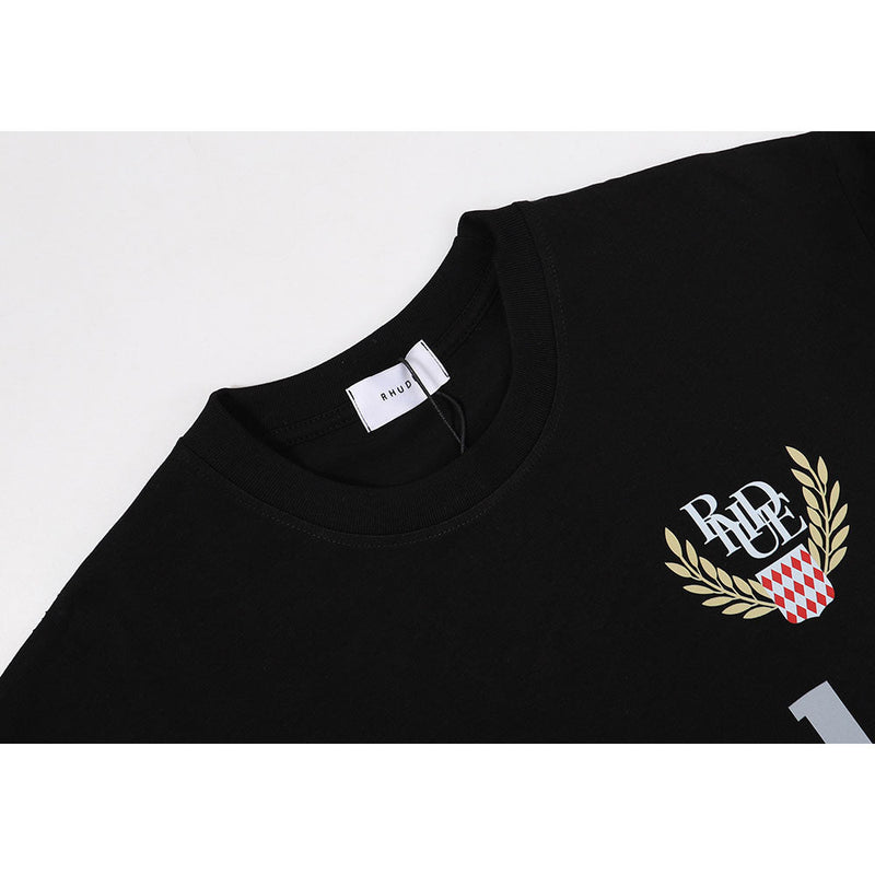 Rhude T Shirt Eagle Print Hip Hop Men's and Women's Same Loose Casual