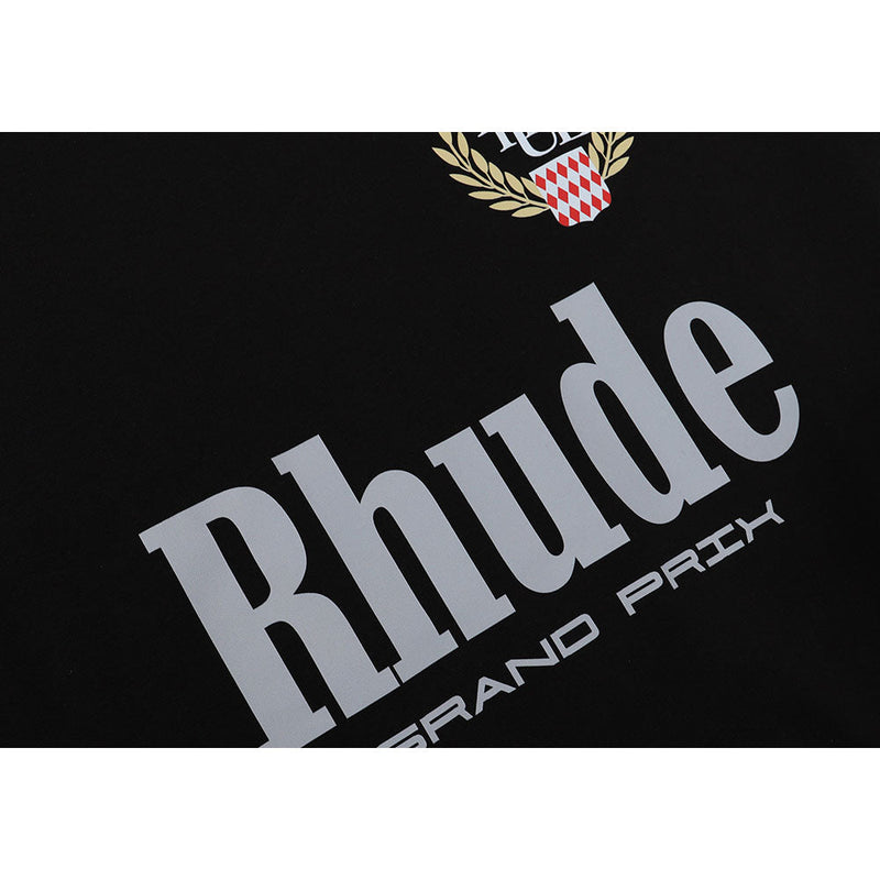 Rhude T Shirt Eagle Print Hip Hop Men's and Women's Same Loose Casual