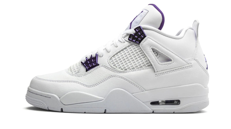 Air Jordan 4 Retro 'Metallic Pack' – Purple – Rare Shimmer Purple & White AJ4 with Metallic Gold Accents