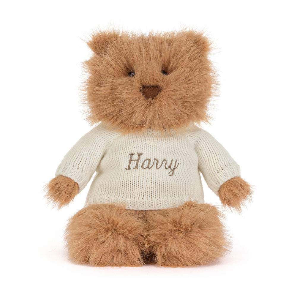 Bartholomew Bear Bouffant with Personalized Cream Jumper