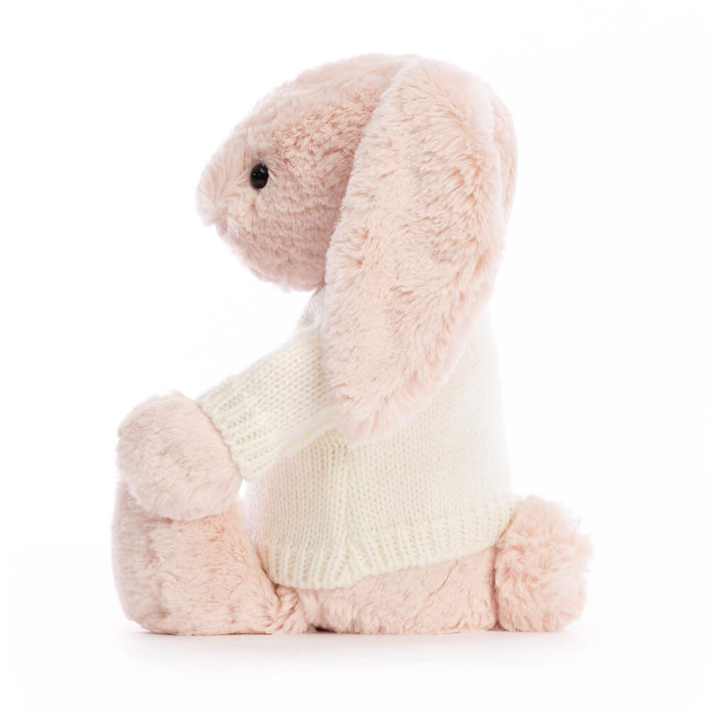 Bashful Blush Bunny with Personalized Cream Jumper