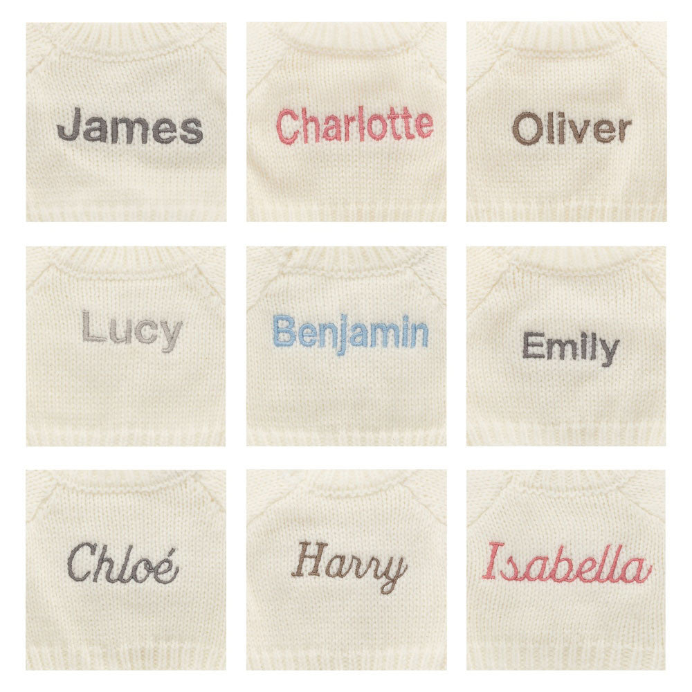 Bashful Tiger with Personalized Cream Jumper