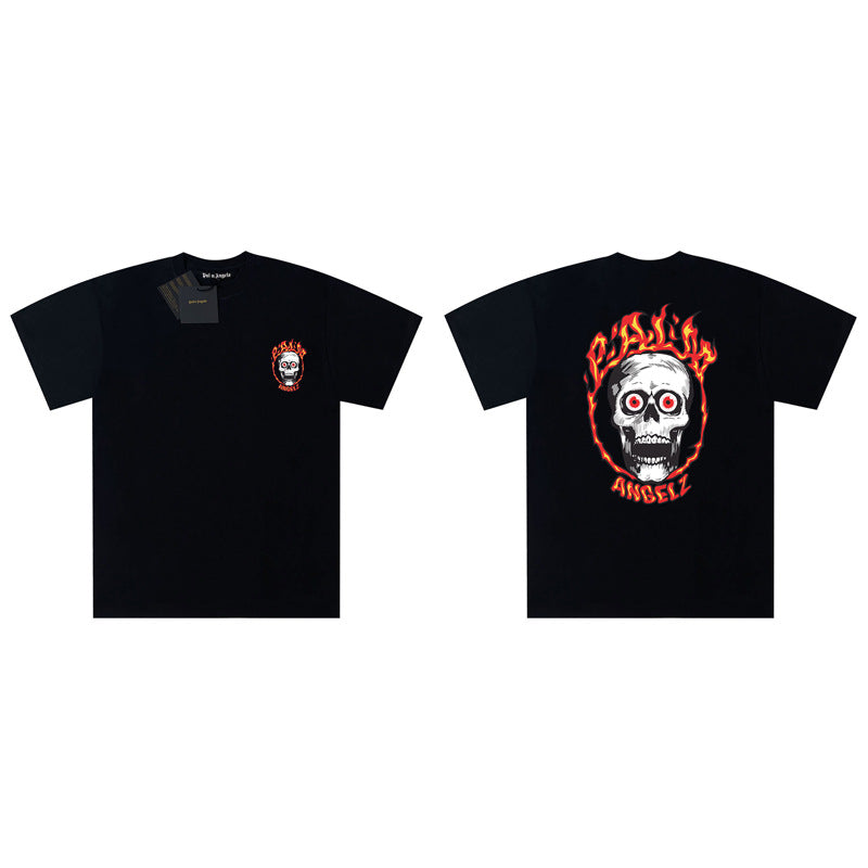 Palm Angels Graphic Print Tee Loose Crew Neck Streetwear T-Shirt