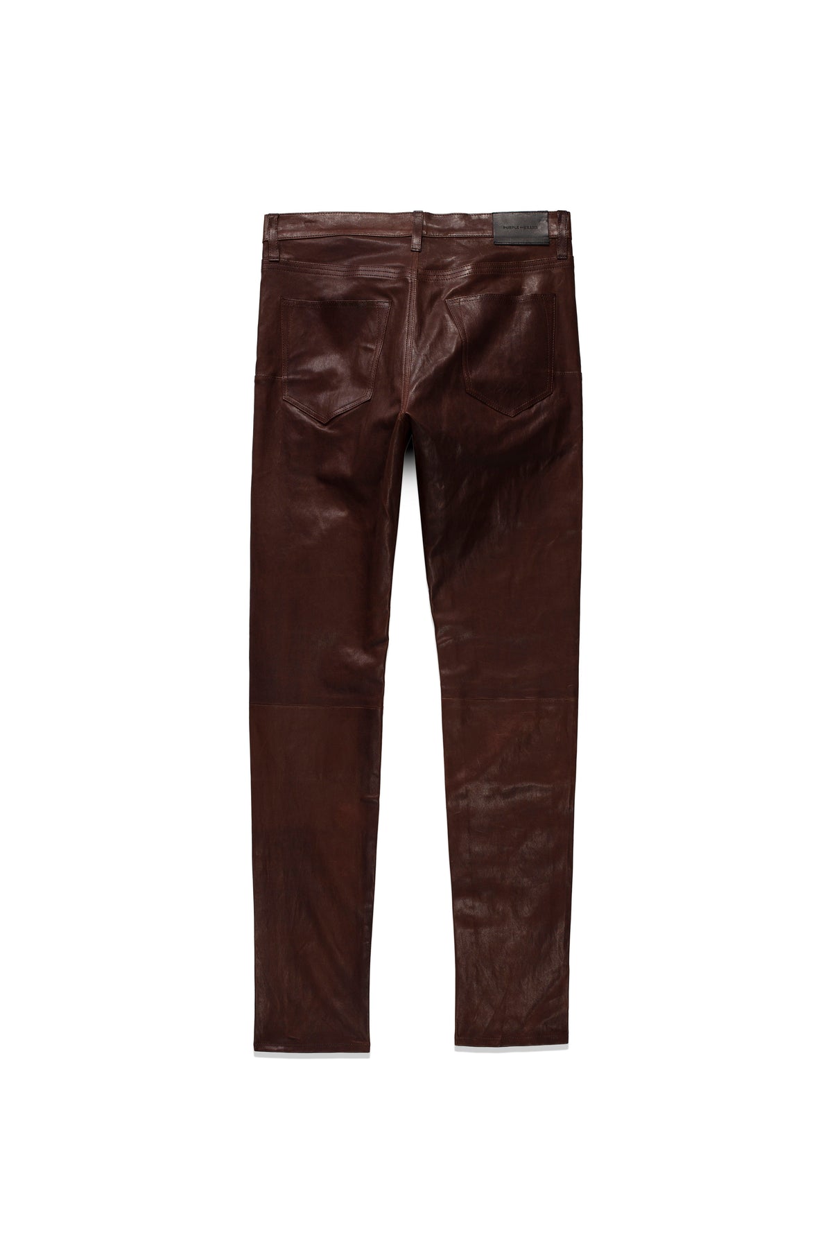 P001 LOW RISE SKINNY PANT - Stretch Leather Vintage Brown
