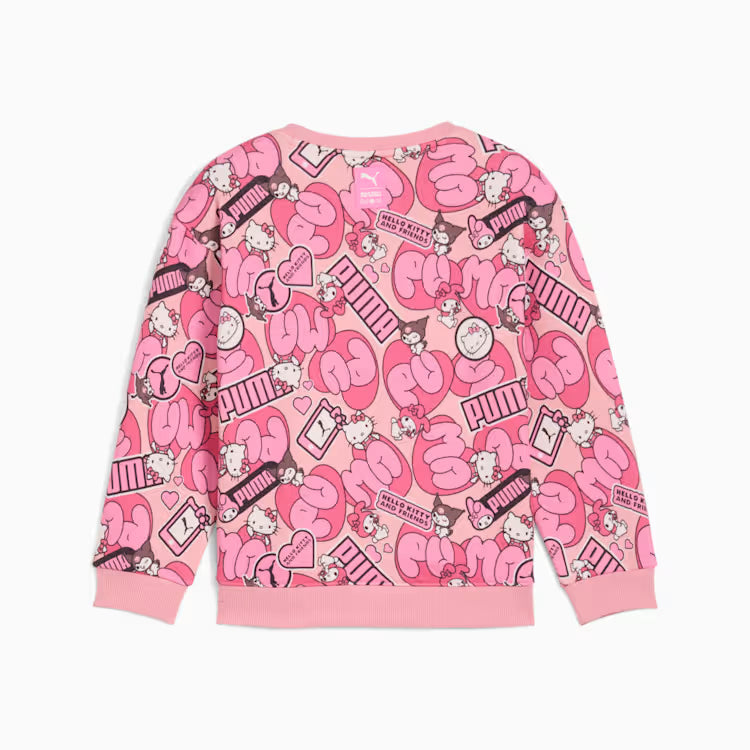 Kids Puma X Hello Kitty Friends Relaxed All Over Print Sweatshirt
