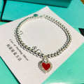 TIFFANY LOVE TIFFANY RED HEART TAG BEAD BRACELET