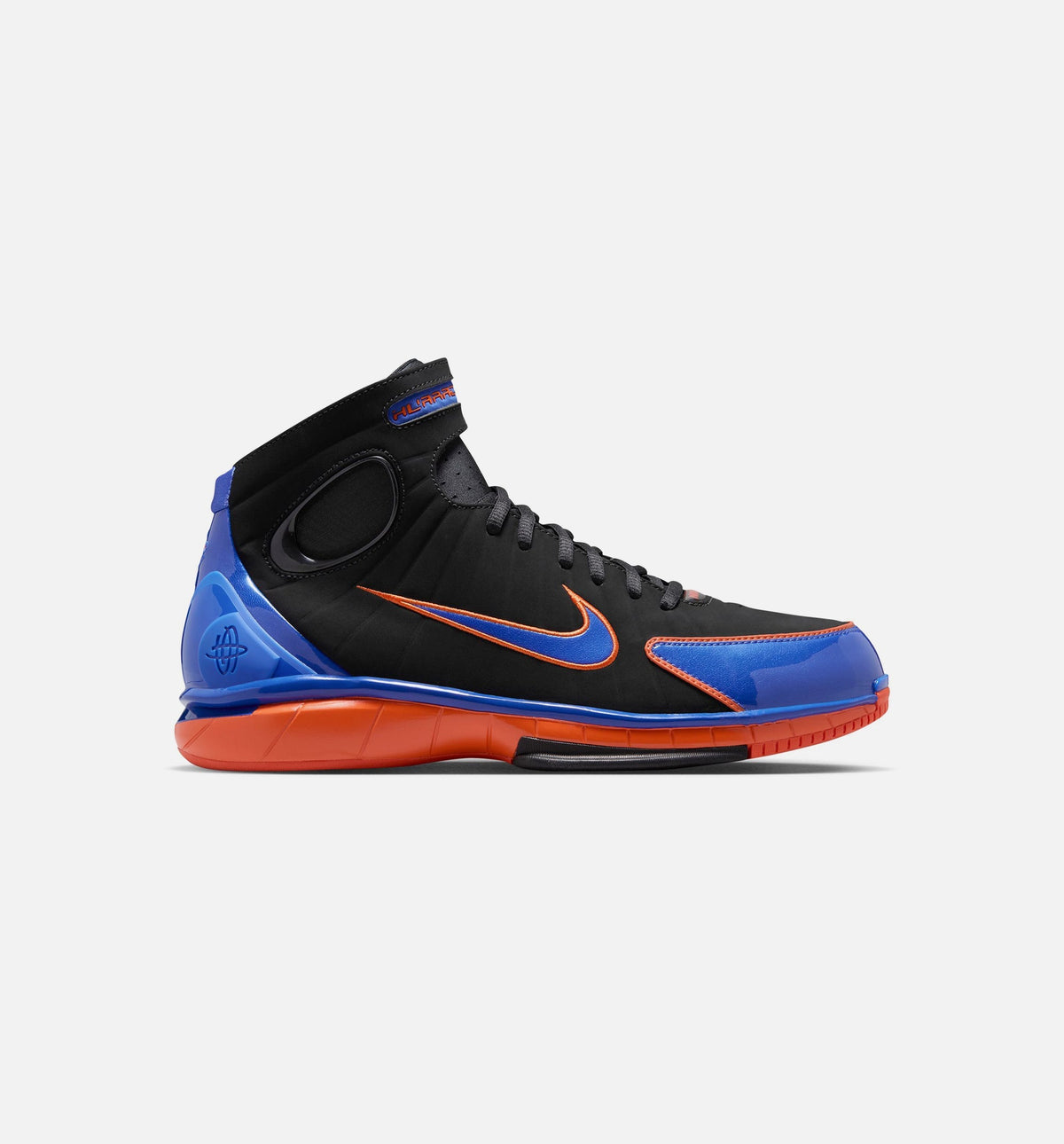 Air Zoom Huarache 2K4 Penny Hardaway Mens Basketball Shoe | Black/Varsity Royal/Safety Orange