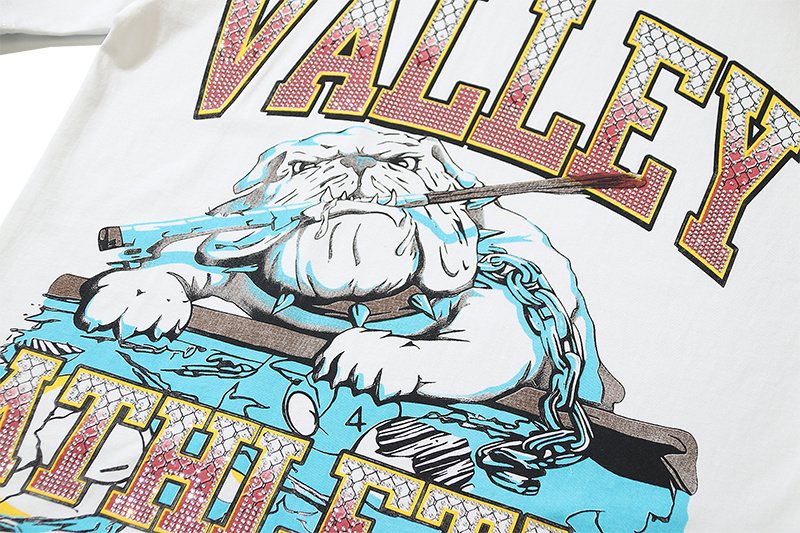 VALE USA Athletic Rhinestone Graphic T-Shirt