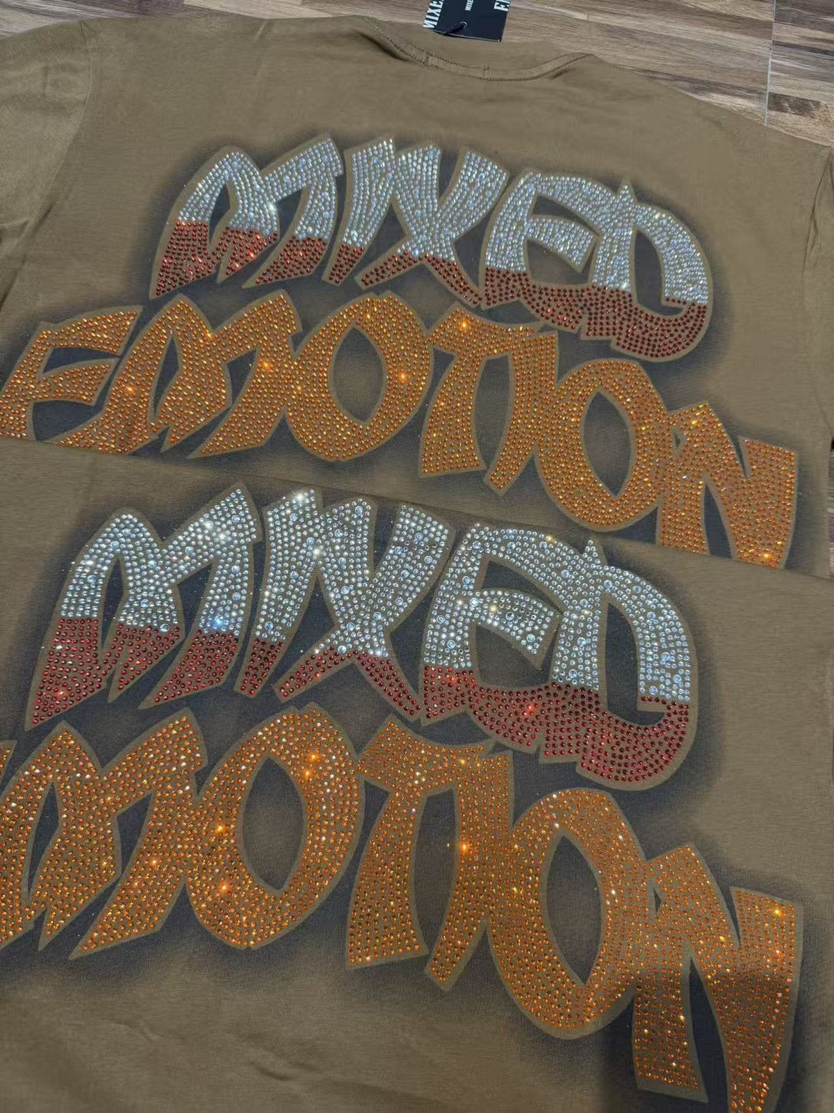 MIXED EMOTION Olive Brown Graphic T-Shirt