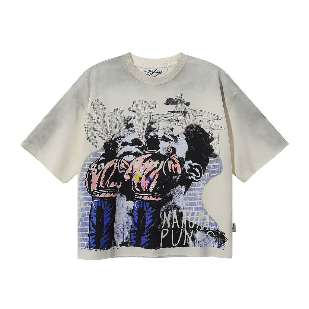 BKYS Revival Natural Punks Cropped Graphic T-Shirt