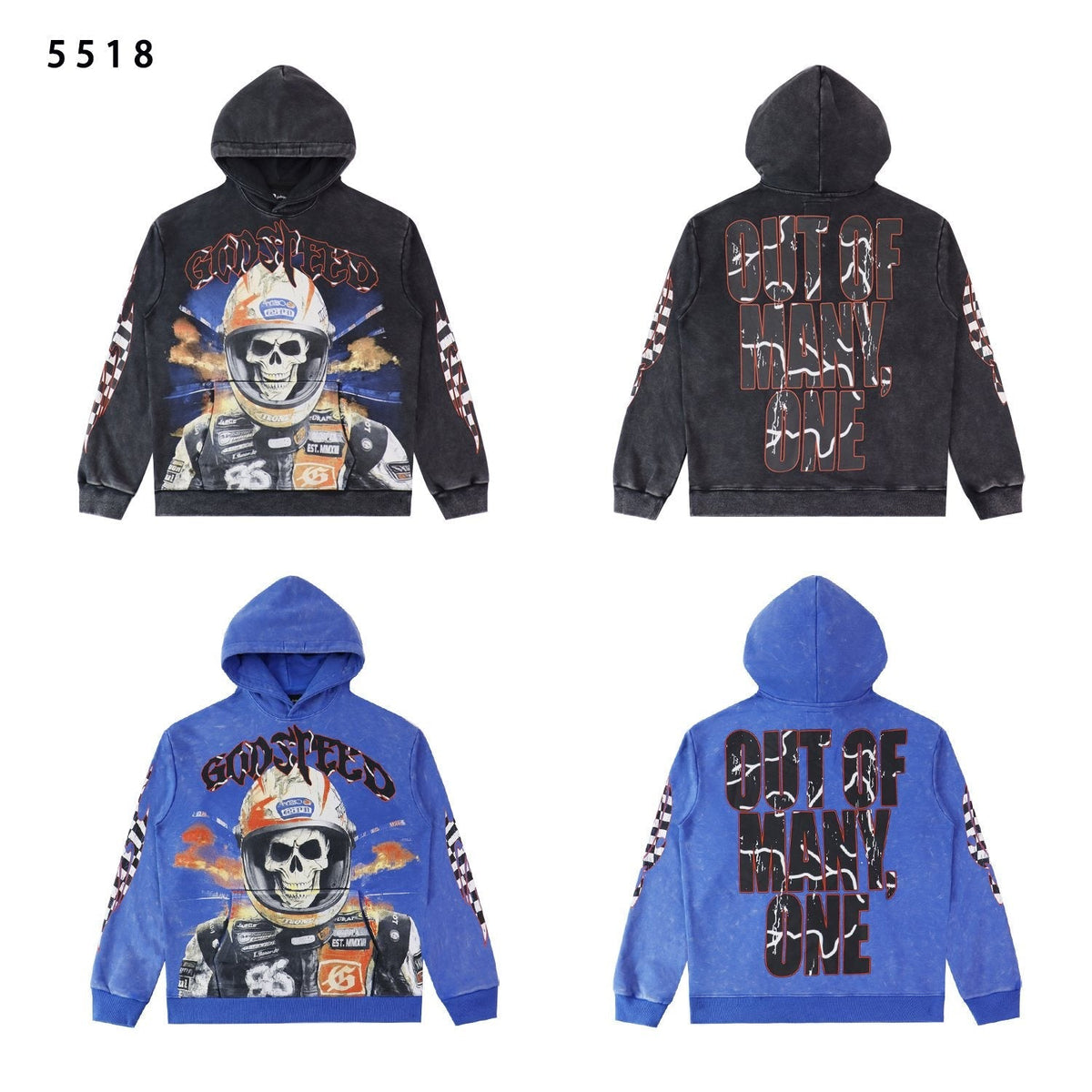Godspeed Skull Racer Graphic Hoodie