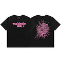 Sp5der Pink Spiderweb Graphic Short-Sleeve T-Shirt