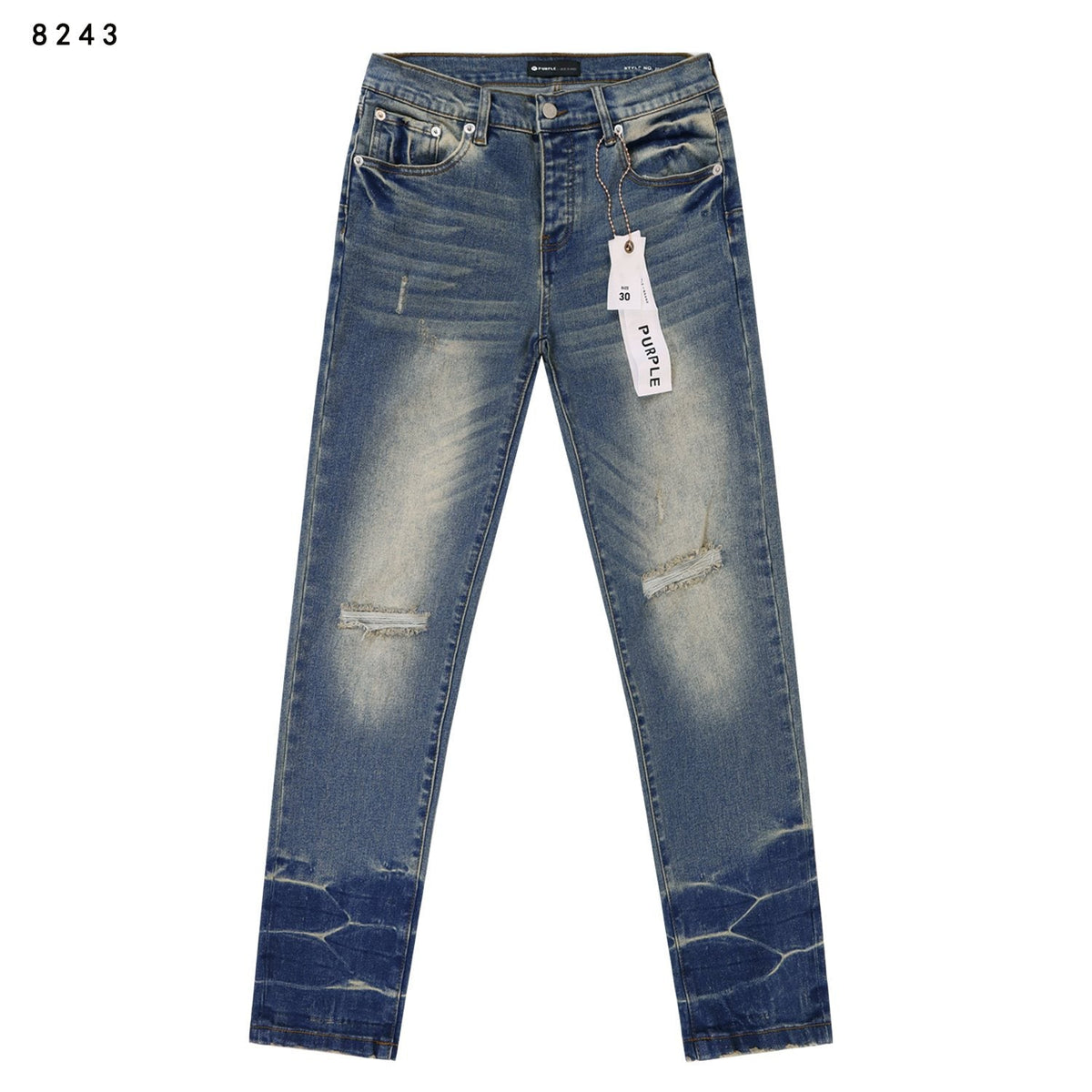 Purple Brand Slim Distressed Washed Denim Jeans