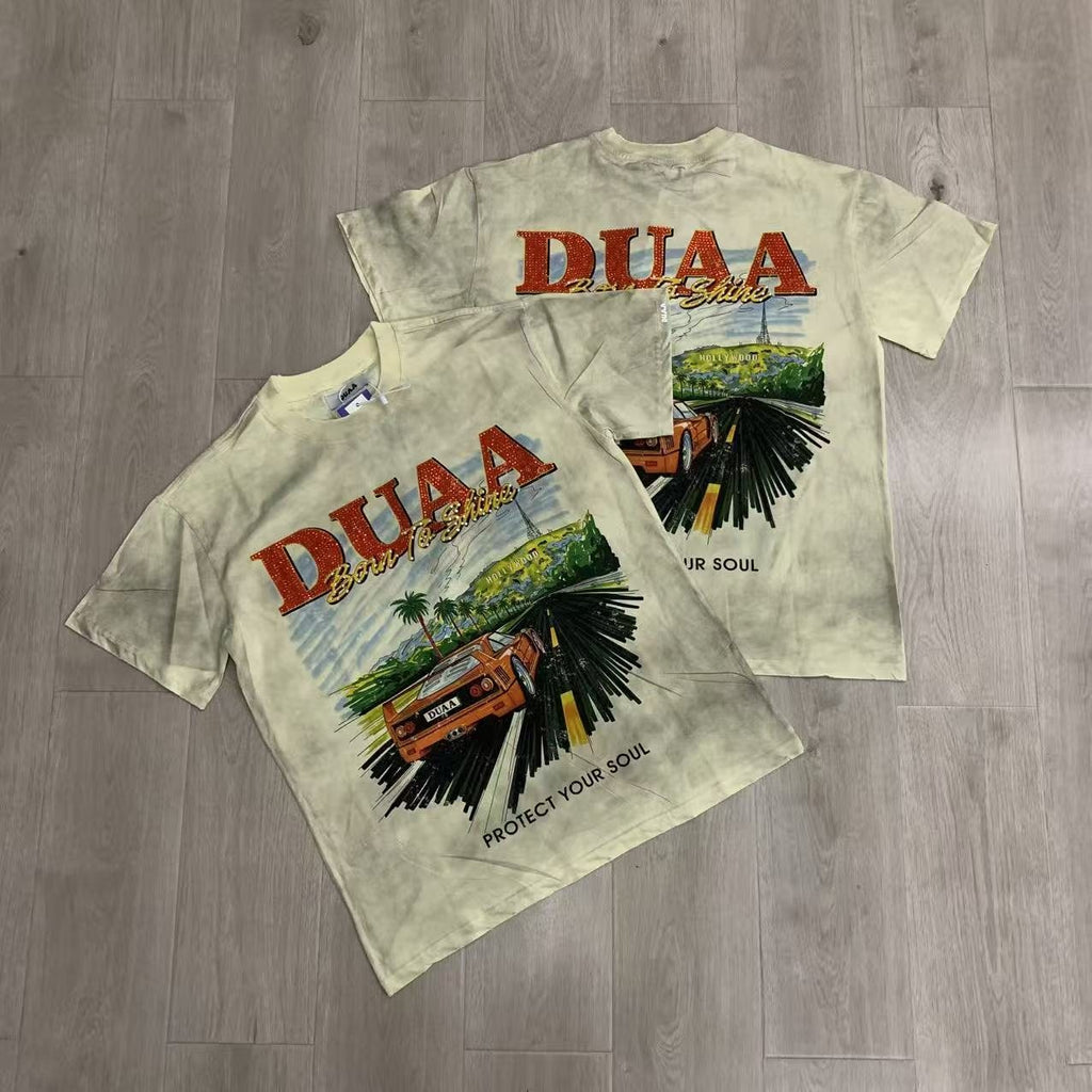 DUAA Hollywood Car Graphic Short-Sleeve T-Shirt