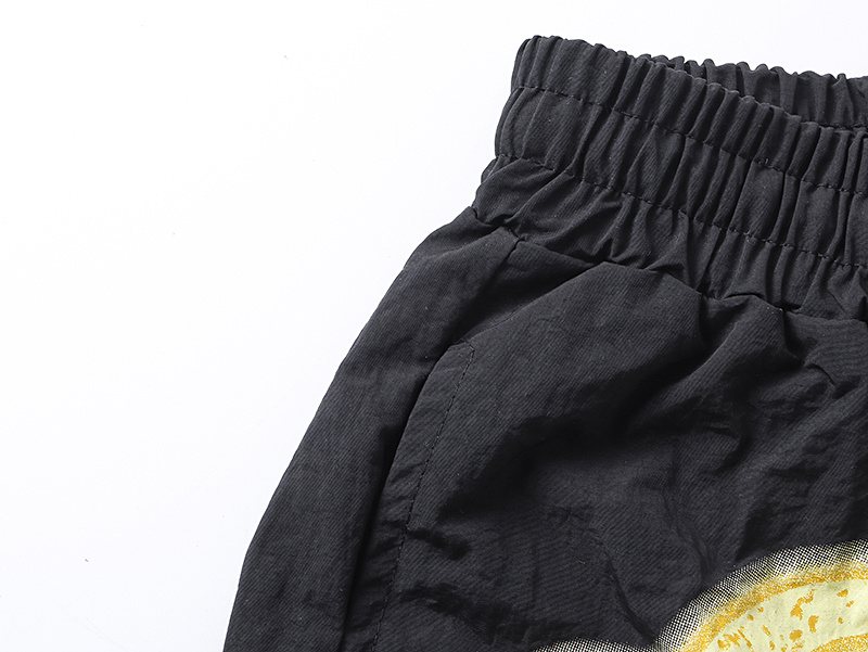 MIXED EMOTION Black Front Graphic Appliqué Shorts