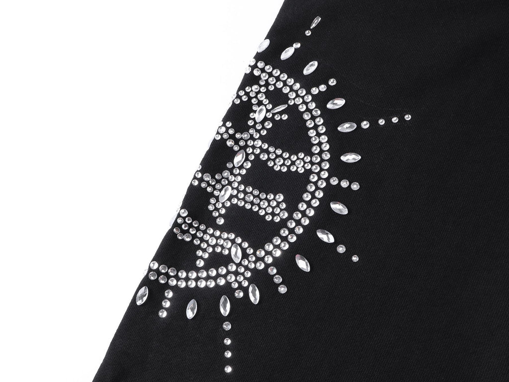 MIXED EMOTION Rhinestone Circle Graphic Sweatpants