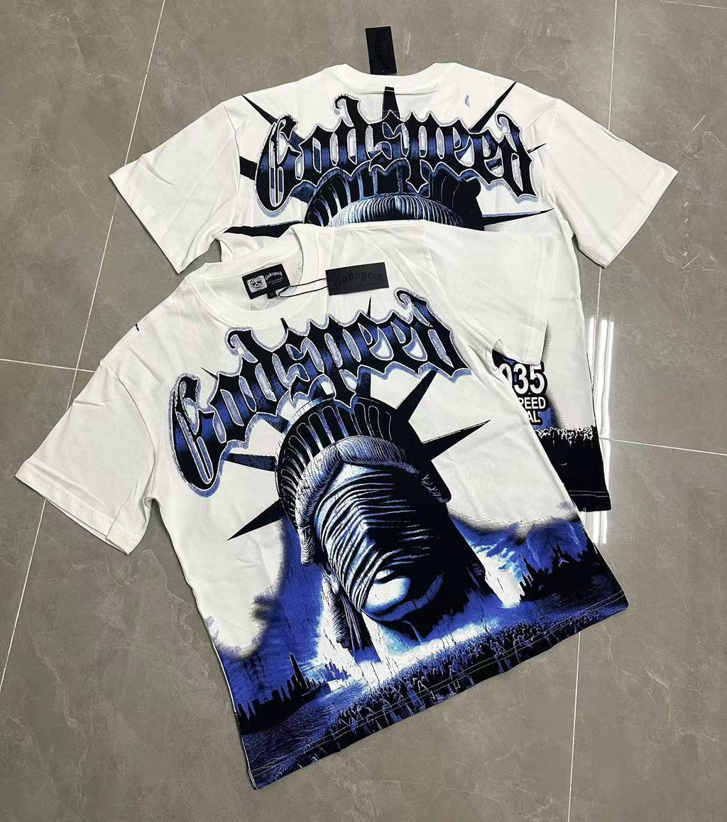 Godspeed Worship Ritual Statue Graphic T-Shirt